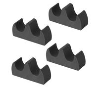 PATIKIL 4pcs Soporte para Pinceles de Caligrafía 2 Puertos Estante de Madera Maciza para Pinceles Chinos de Caligrafía para Almacenamiento Herramienta Negro