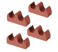 PATIKIL 4pcs Soporte para Pinceles de Caligrafía 2 Puertos Estante de Madera Maciza para Pinceles Chinos de Caligrafía para Almacenamiento Herramienta Rojo