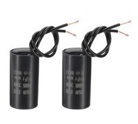 PATIKIL 4uf CBB60 Condensador De Arranque, 2 Pcs AC 450V 2 Cables 50/60Hz Condensador Para Motor 47.6x25x47.6, Negro