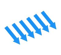 PATIKIL 4x1" Flecha Pegatina, 6Juegos / 36uds Direccional Señal PVC Adhesivo Extraíble Piso Calcomanía para Piso Pared Marcar, Azul