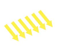 PATIKIL 4x1" Flecha Pegatina, 6Juegos / 36uds Direccional Señal PVC Adhesivo Extraíble Piso Calcomanía para Piso Pared Marcar, Amarillo