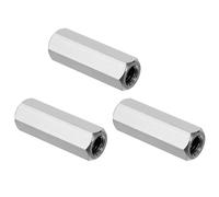 PATIKIL 5/16"-18 UNC Tuercas de Acoplamiento Hexagonales de Acero Inoxidable 304, 3 Piezas 1.57" de Longitud Varilla Roscada Completa Tuercas de Acoplamiento Gruesas, Tono Plateado