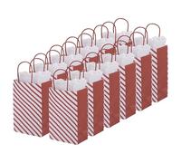 PATIKIL 5.2"x3.2"x8.4" Regalo Bolsas con Blanco Seda Papel, 24 Paquete Recuerdo Bolsos con Manijas Regalo Bolsa para Boda Cumpleaños Fiesta Compras, Rayas Rojo