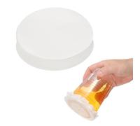 PATIKIL 5.5 Pulgadas Protector Antifugas Para Tapa De Vaso 500 Piezas Discos De Papel Sellador RedondosPara Cubiertas De Vasos Plástico De Bebidas Leche Té Café Color Blanco