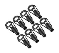 PATIKIL 5,5mm Pescar Caña Punta Reparación Kit, 8uds Inoxidable Acero Poste Anillo Guía Reemplazo para Salada Agua Dulce Agua Pesca, Negro