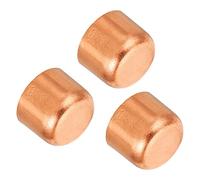 PATIKIL 5/8 Pulgadas ID Cobre Tubería Extremo Tapa, 3 Paquete Cobre Conexión Tapa Sudor Tapón Soldadura Conexión para Plomería HVAC Aire Acondicionador