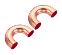 PATIKIL 5/8 Pulgadas OD 52.5x33mm Codo Cobre Tubo Montaje, 2 Paquete 180 Grados Curva Soldadura Sudor Soldadura Conexión para HVAC Aire Acondicionador Plomería