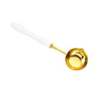 PATIKIL 5" Cuchara de Fundir Cera 1 Unidad Cuchara de Fundir Cera de Latón con Mango de Madera Vintage para Sellos de Cera Proyectos de Arte y Manualidades de Sobres Color Blanco