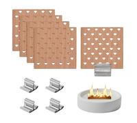 PATIKIL 5 Juegos De Mechones De Madera De 1.6x1.6 Pulgadas para Hacer Velas, Mechón Natural De Madera Hueco En Forma De Corazón con Soportes, Kit De Suministros para Hacer Hechas A Mano