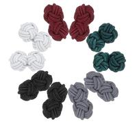 PATIKIL 5 Pares De Gemelos De Nudo De Seda Gemelos Elásticos Blanco/Gris | Para Camisa, Accesorios De Vestir De Nudo Retorcido Para Hombre Y Mujer, Regalo De Negocios O Boda