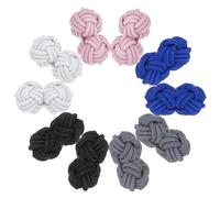 PATIKIL 5 Pares De Gemelos De Nudo De Seda, Gemelos Elásticos Para Camisa, Accesorios De Vestir De Nudo Retorcido Para Hombres, Mujeres, Negocios, Regalo, Boda, Blanco/Gris