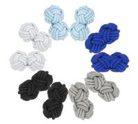 PATIKIL 5 Pares De Gemelos De Nudo De Seda, Gemelos Elásticos Para Camisa, Accesorios De Vestir De Nudo Retorcido Para Hombres, Mujeres, Negocios, Regalo, Boda, Blanco/Gris