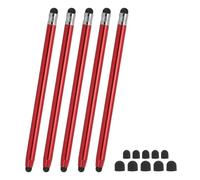 PATIKIL 5 Pcs Lápices Estilográficos para Pantallas Táctiles, 2 en 1 Lápiz Capacitivo Alta Sensibilidad Universal para Teléfonos Tabletas Laptops Dispositivos con Pantalla Táctil, Rojo
