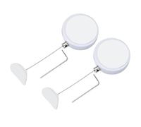 PATIKIL 5 pies Retráctil Control Remoto Tether, 2 Pcs Cable de Seguridad Redondo Lanyard con Cierre y Doble Adhesivo para Control Remoto de TV, Blanco (Tapa de Goma Curvada)