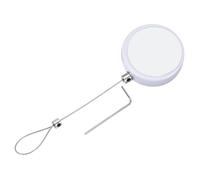 PATIKIL 5 pies Retráctil Control Remoto Tether, Cable de Seguridad Redondo con Candado y Doble Adhesivo para Control Remoto de TV, Controlador de Juegos, Blanco (Hebillas de Bloqueo)
