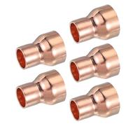 PATIKIL 5 Piezas Reductor de Cobre 1" a 5/8" ID Acoplamiento de Reducción de Tubo de Cobre Adaptador de Tubería