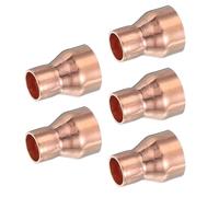 PATIKIL 5 Piezas Reductor de Cobre 5/8"x3/8" ID Acoplamiento de Reducción de Cobre Adaptador de Tubería