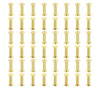 PATIKIL 50 Juegos Chicago Tornillos de Unión Phillips M5X20mm Remaches de Cuero Sujetadores de Latón Conectores de Acero para Cuero Cinturones Fotos Recortes Álbumes Dorados