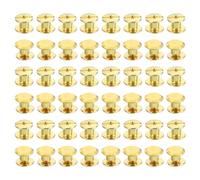 PATIKIL 50 Juegos Chicago Tornillos de Unión Phillips M5X4mm Remaches de Cuero Sujetadores de Latón Conectores de Acero para Cuero Cinturones Fotos Recortes Álbumes Dorados