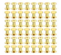 PATIKIL 50 Juegos Chicago Tornillos de Unión Phillips M5X8mm Remaches de Cuero Conectores de Remaches de Latón Sujetador de Acero para Cuero Cinturones Recortes Álbumes Dorados
