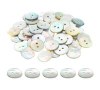 PATIKIL 50 Pcs Botones De Nácar De 12mm, 2 Agujeros, Botones Naturales De Concha De Nácar Para Coser Ropa Abrigos Trajes Camisas Manualidades DIY Decoración, Gris
