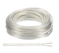 PATIKIL 50 Pies 18/2 Cable Cubierto De PVC, 300V Cordón Redondo SVT Aislado Resistente Al Calor Cable Flexible Electrónico Para Cable De Lámpara, Transparente, Certificado UL