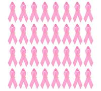 PATIKIL 50 Piezas de Cintas de Satén Rosa con Alfileres de Seguridad, Cinta de Conciencia de Satén con Alfileres de Seguridad