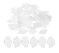 PATIKIL 50 Piezas de Cuentas de Cristal Checas en Forma de Hoja, Cuentas de Cristal en Forma de Hoja Suelta para Hacer Joyas, Pulseras, Collares, Pendientes, Color Blanco