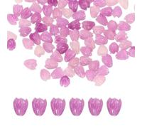 PATIKIL 50 Piezas De Cuentas Florales De Coral 9x6mm Flores Artificiales Y