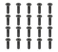 PATIKIL 50 Piezas Tornillos de Cabeza Plana M2.5 x 10 mm, Tornillos Hexagonal de Acero al Carbono Medio, Tornillos de Máquina, Rosca Completa, Óxido Negro, Grado 10.9