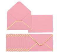 PATIKIL 50 Sobres A6, Sobres 4x6 Con Solapa En V Y Bordes Redondeados Con Borde Dorado Para Invitaciones De Boda Tarjetas De Oficina Fiestas De Graduación Regalos, Rosa