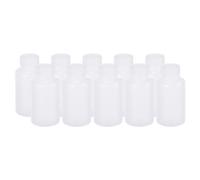 PATIKIL 50 Unidades de Botellas de Reactivos de 50 ml, Botellas Redondas de Boca Pequeña Graduadas con Tapa de Rosca para Almacenamiento de Muestras Líquidas, Blanco Translúcido