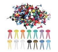 PATIKIL 500 Piezas Pasadores de Latón de Papel Coloridos Pasadores Divididos Pastel Mini Brads Redondos Cabeza Plateada Fijador para Manualidad Scrapbooking Multicolor 4.5 x 8 mm