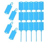 PATIKIL 50Pcs Etiquetas de Plástico Impermeables En Blanco, Etiquetas de Sello Almacenamiento de Llaves Marcador Lazos de Reutilizables Escribibles Con Brida, Azul 2.48 X 1.46"