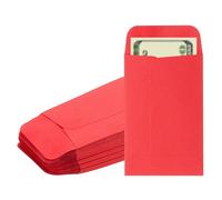 PATIKIL 50pcs Sobres para Dinero, Sobre Autoadhesivo de Efectivo Pequeña Bolsa para Sellos Monedas Semillas Cuentas Joyas Boletos Tarjetas Presupuesto Carta, 9x6cm, Rojo