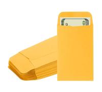 PATIKIL 50pcs Sobres para Dinero, Sobre Autoadhesivo de Efectivo Pequeña Bolsa para Sellos Monedas Semillas Cuentas Joyas Boletos Tarjetas Presupuesto Carta, 9x6cm, Amarillo Oscuro