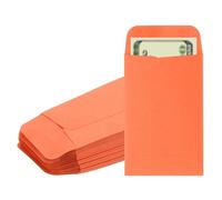 PATIKIL 50pcs Sobres para Dinero, Sobre Autoadhesivo de Efectivo Pequeña Bolsa para Sellos Monedas Semillas Cuentas Joyas Boletos Tarjetas Presupuesto Carta, 9x6cm, Naranja