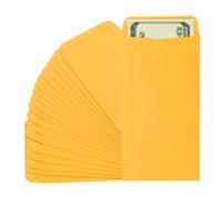 PATIKIL 50pcs Sobres para Dinero, Sobre Autoadhesivo de Efectivo Pequeña Bolsa para Sellos Monedas Semillas Cuentas Joyas Boletos Tarjetas Presupuesto Carta, 16.5x9cm, Amarillo Oscuro