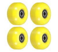 PATIKIL 52mm Monopatín Ruedas con Rodamientos, 4 Paquete Calle Ruedas para Monopatines Crucero Rueda Reemplazo 95A, Amarillo Negro