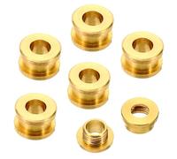 PATIKIL 5mm (1/5 Pulgada) Sólido Latón Agujero Ojales, 6uds Plano Auto Respaldo Ojales con Arandela para Cuero Artesanía, Latón Tono