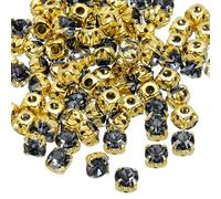 PATIKIL 5mm Garra Coser en Rhinestones Cristales, 100 Pcs Vidrio Metal Base Plana Flores Garra Gemas Manualidades para Zapatos Vestido Ropa Pendientes Cinturón Bordado Cinturón, Negro