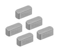 PATIKIL 5pcs Chavetas Paralelas, 10x4x4mm Llaves con Punta Redondeada de Acero al Carbono Llave de Pluma Plana Redonda para Eje de Transmisión Paralela Industria Mecánica Sujetador, Negro