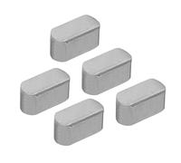 PATIKIL 5pcs Chavetas Paralelas, 10x5x5mm Llaves con Punta Redondeada de Acero al Carbono Llave de Pluma Plana Redonda para Eje de Transmisión Paralela Industria Mecánica Sujetador, Negro