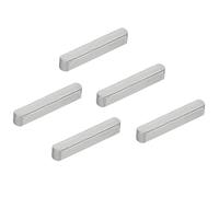 PATIKIL 5pcs Chavetas Paralelas, 18x3x3mm Llaves con Punta Redondeada de Acero al Carbono Llave de Pluma Plana Redonda para Eje de Transmisión Paralela Industria Mecánica Sujetador, Negro
