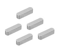 PATIKIL 5pcs Chavetas Paralelas, 28x8x7mm Llaves con Punta Redondeada de Acero al Carbono Llave de Pluma Plana Redonda para Eje de Transmisión Paralela Industria Mecánica Sujetador, Negro