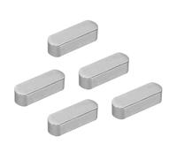 PATIKIL 5pcs Chavetas Paralelas, 30x10x8mm Llaves con Punta Redondeada de Acero al Carbono Llave de Pluma Plana Redonda para Eje de Transmisión Paralela Industria Mecánica Sujetador, Negro