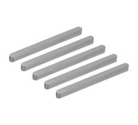 PATIKIL 5pcs Chavetas Paralelas 50x4x4mm Llave de Pluma Plana Redonda Negro