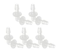 PATIKIL 5pcs Codo de 90 Grados Espiga para Manguera, L Conectores de Bomba de Aire de 2 Vías de Plástico Accesorios de Empalme Igual Adaptador de Púas para Acuario Gas Líquido, 4mm(5/32")