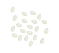 PATIKIL 5x3.4mm Luminosas Pesca Cuentas, 200uds Plástico Brillante Pesca Cebo Huevos Aparejo Cuenta Aparejo Herramienta Ovalada, Blanco