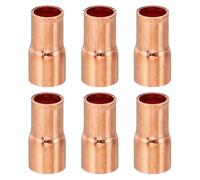 PATIKIL 6.35 a 8mm ID Reductor de Cobre, 6pcs Tubo Reducción de Cobre Accesorios de Acoplamiento de Cobre Puro 99.9% con Conexión por Sudor para Tubería Conexiones, 18.5x1mm (L*Grosor)